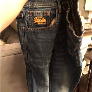 Men’s gently worn dark wash sim fit jeans